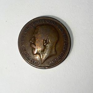 GREAT BRITAIN 1920 KING GEORGE VI BRONZE ONE PENNY COIN.